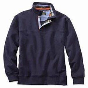 EUC Orvis Signature 1/4 Zip Snap Button Sweatshirt - Navy XXL